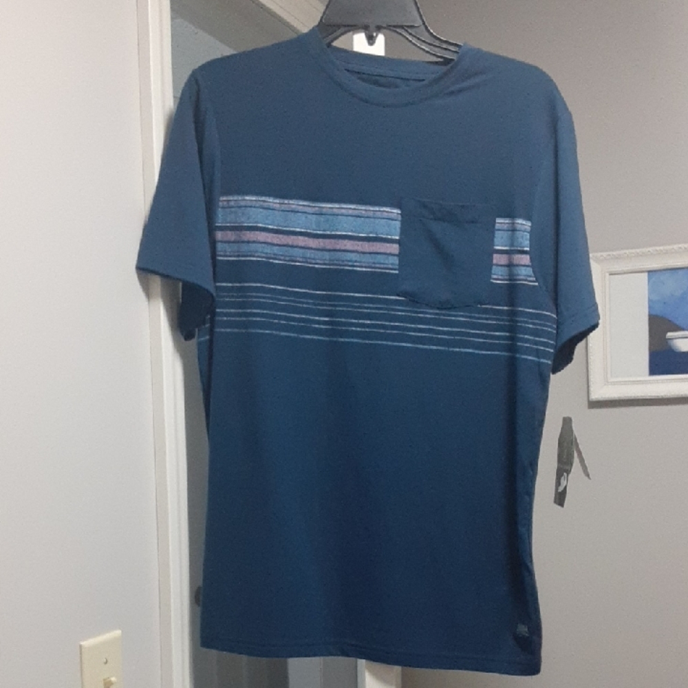 PGA Tour Navy Shirt With Stripes. Small. New With Tags.